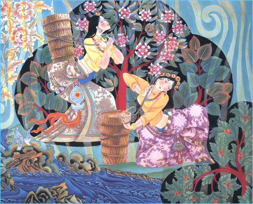 tibetan painting, tibetan art, tibtan opera, tibetan scupture