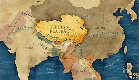 tibet geography, tibet landscape, maps, 